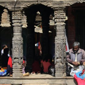 vardagsliv i Katmandu, på vandringsresa i Nepal